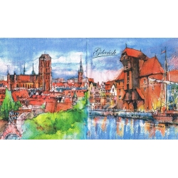 Serwetka -3121-  Gdańsk   , 4 wzory